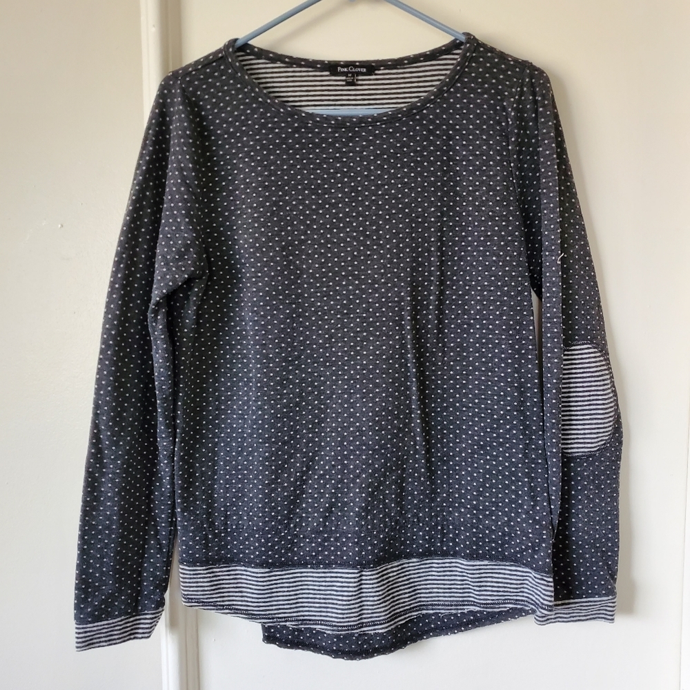 LAST CHANCE! Pink Clover sweatshirt with elbow patches